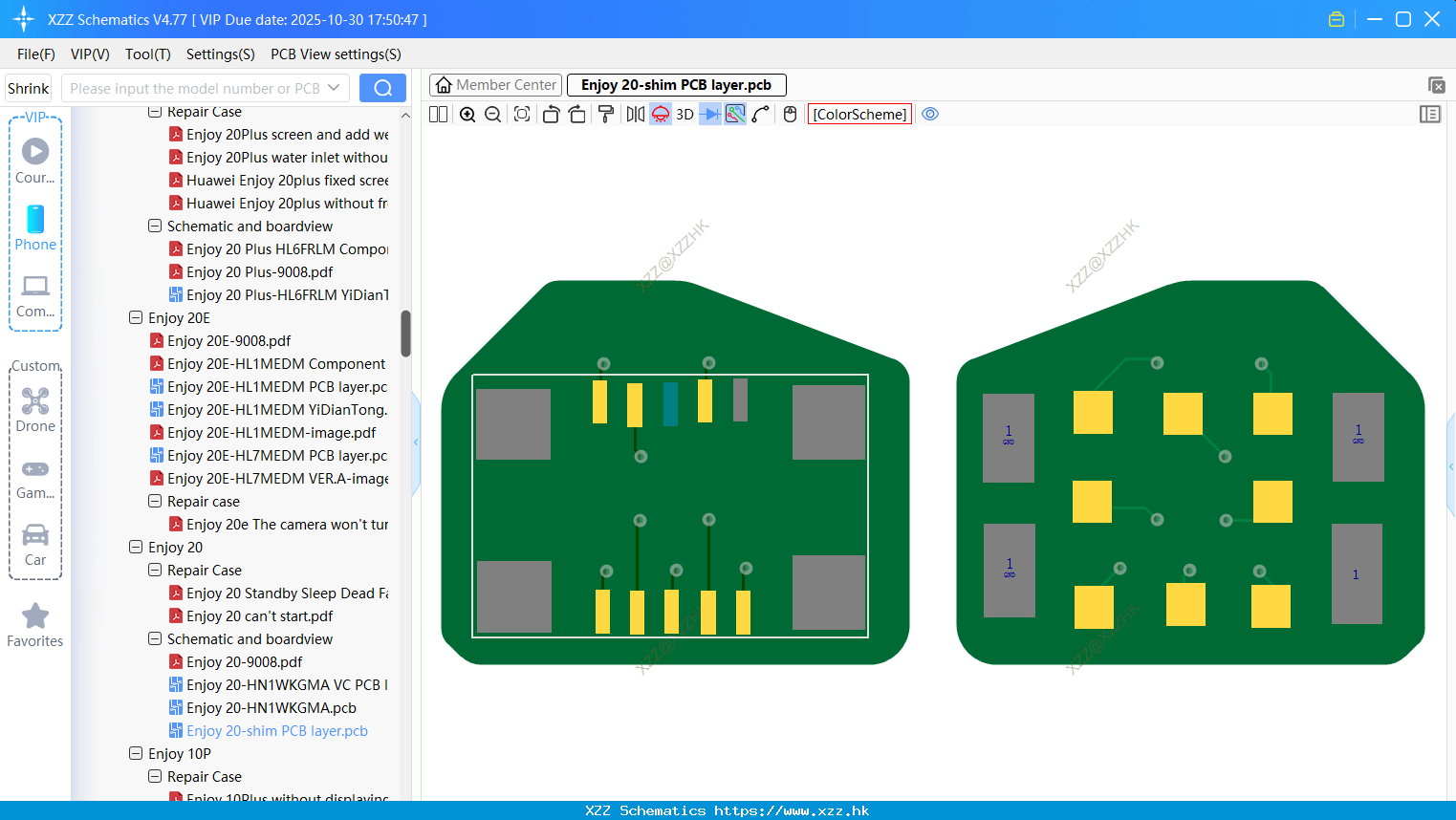 Huawei Enjoy 20-shim PCB Layer